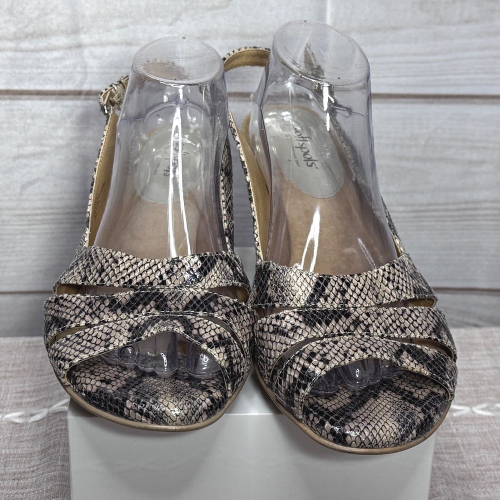 Softspots Womens Snakeskin Slingback Heels Pillowtop Sandals 11W 7306552